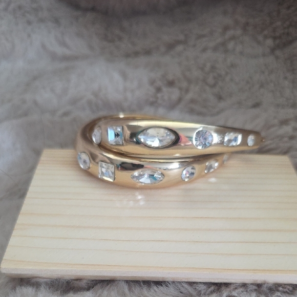 Nine West Jewelry - Bundle For Rumari Nine West Large Hoop Gold Crystal Earrings